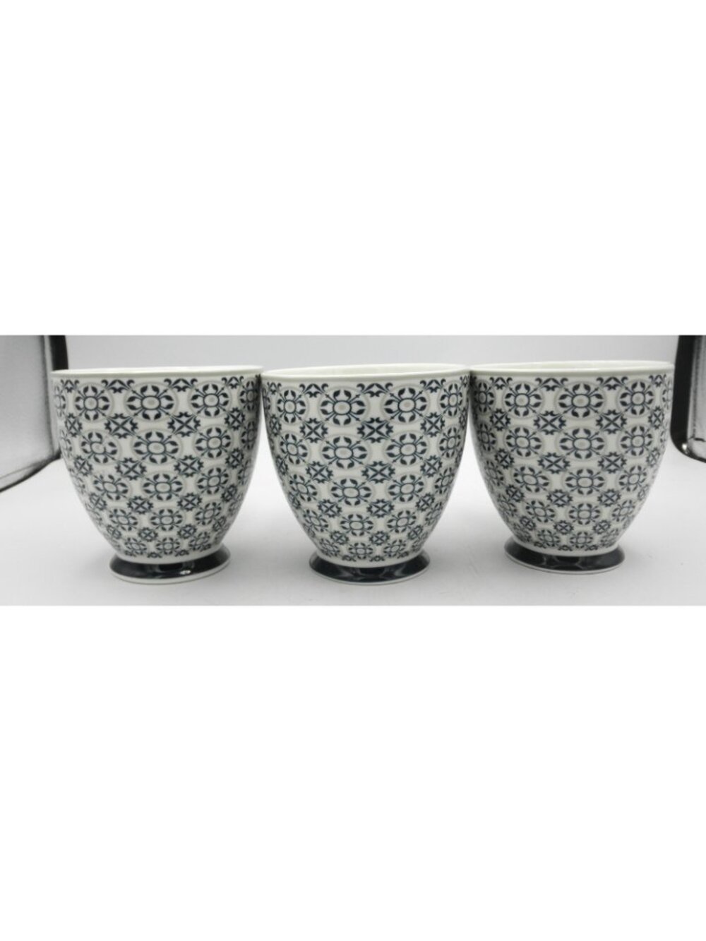 The English Mug Company Coffee Tea Cups Geometric Florals Design 12 Oz. SET OF 3 - Picture 2 of 8